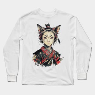 cat race samurai japan Long Sleeve T-Shirt